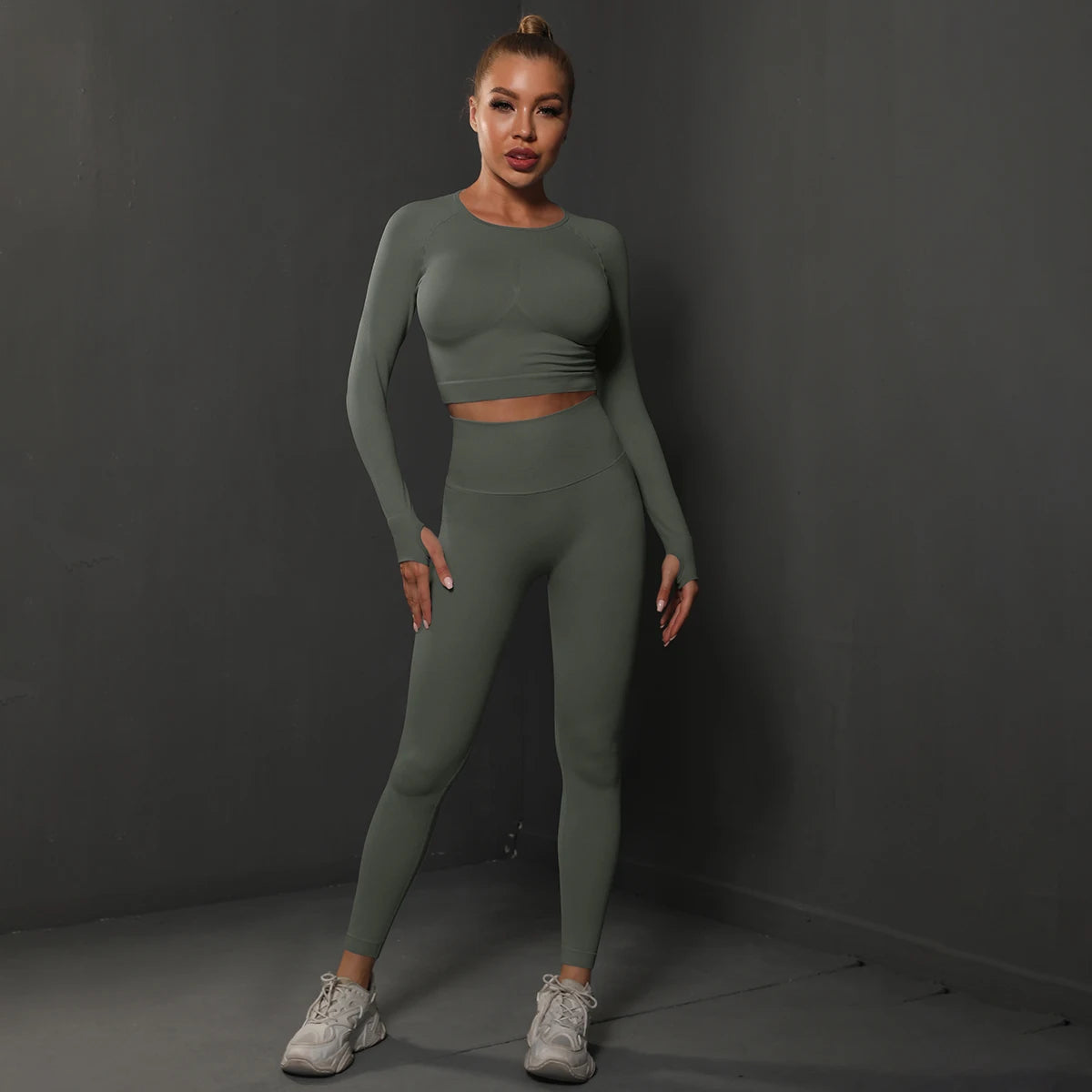 Nahtloses Sport-Set – Crop-Top & High-Waist Leggings für dein perfektes Workout