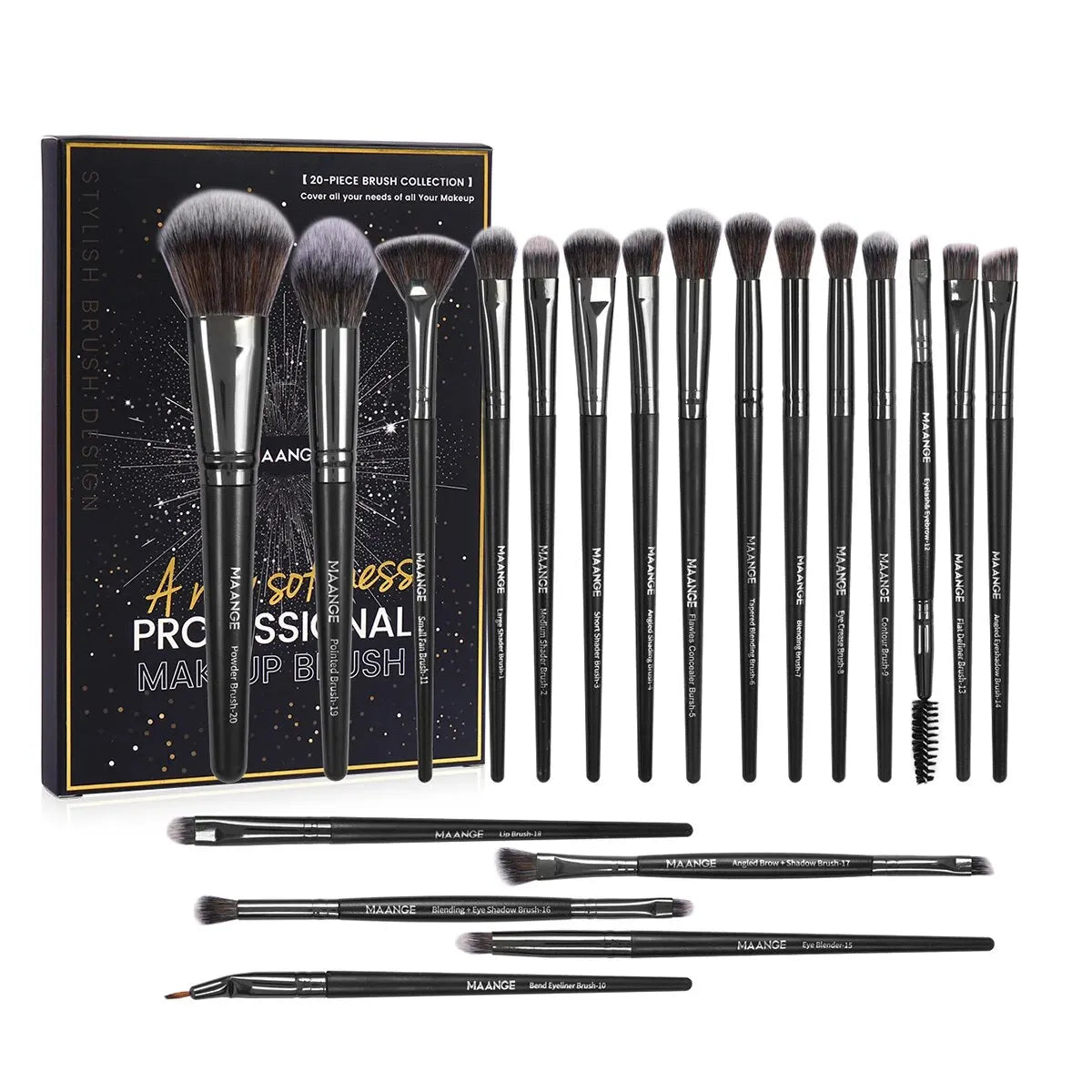 Maange 20-teiliges Profi-Make-up-Pinselset – Dein Beauty-Kit für makelloses Finish! ✨