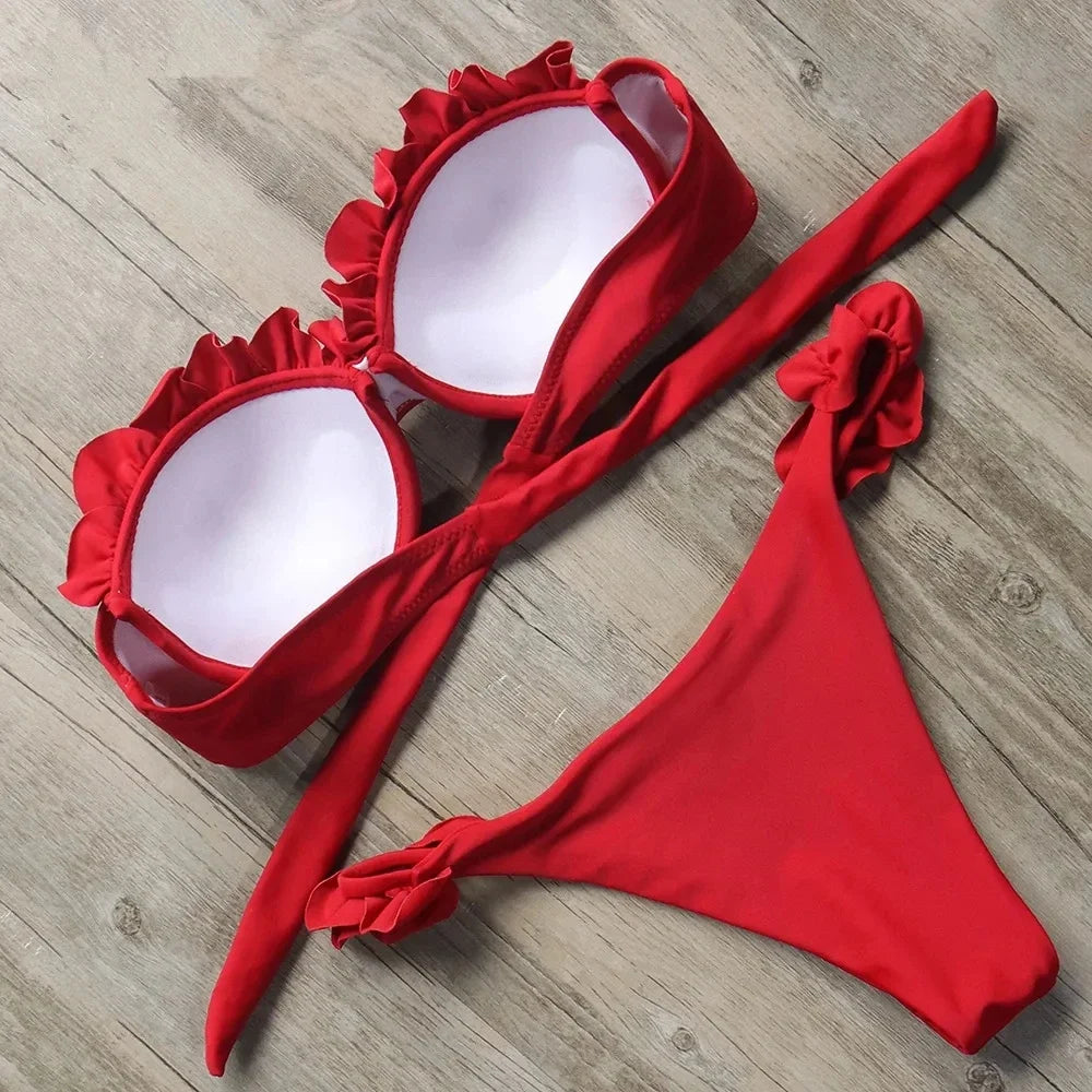 Rüschen Bandeau Bikini – verspielt, sexy & perfekt für deinen Sommer-Look
