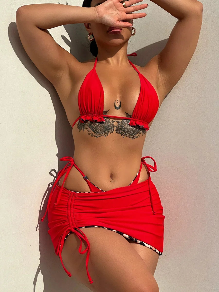 Wendbarer 3-teiliges Bikini-Set – zwei Styles in einem!