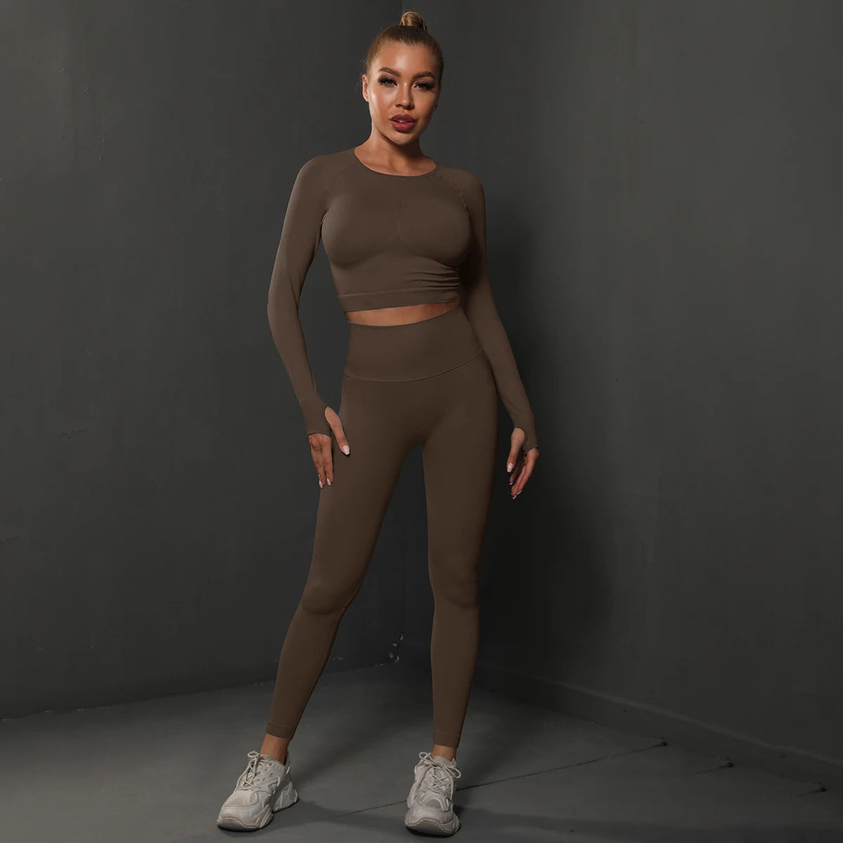 Nahtloses Sport-Set – Crop-Top & High-Waist Leggings für dein perfektes Workout