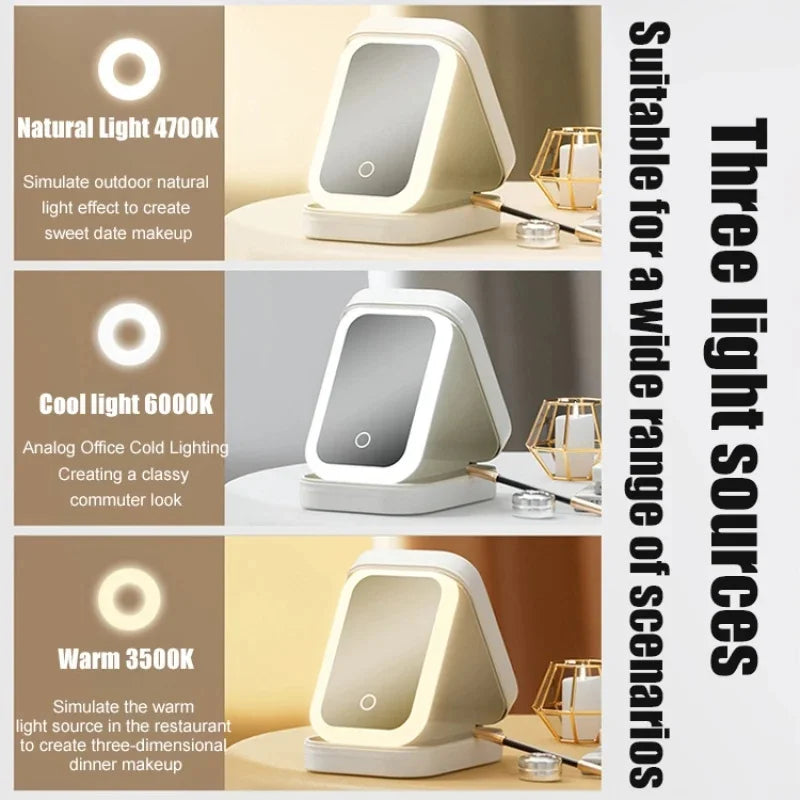 Make-up Lagerung Box mit LED-Licht & Spiegel – dein Beauty-Must-Have für unterwegs!