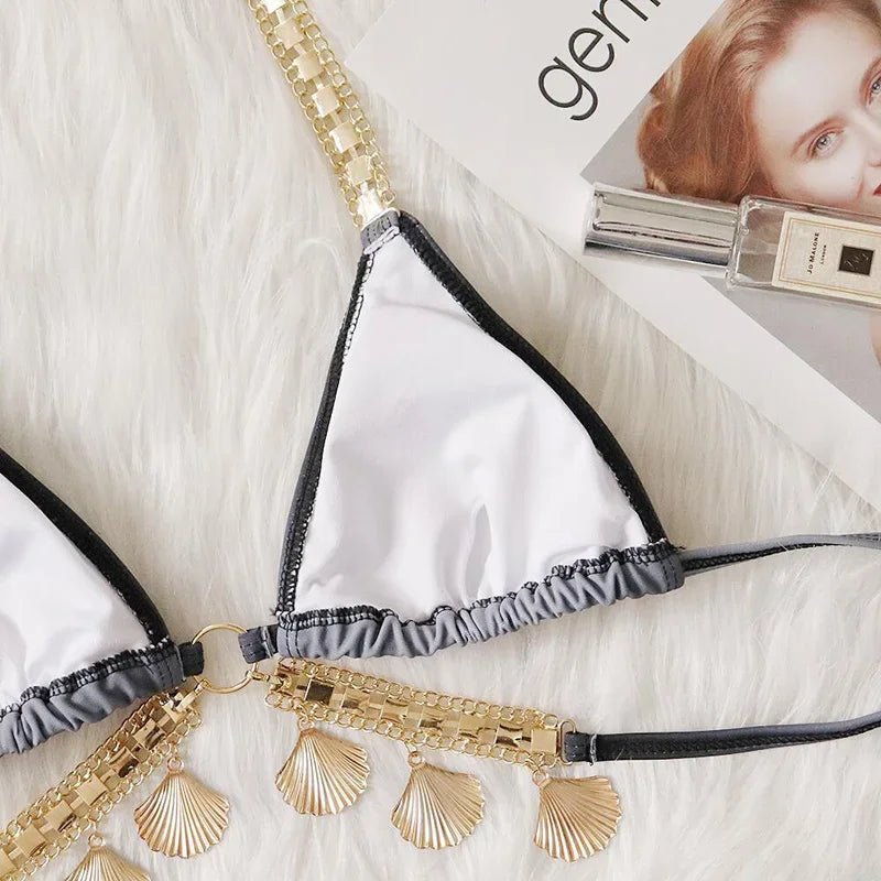 Shell-Diamond Bikini – luxuriös, verspielt & absolut strandtauglich