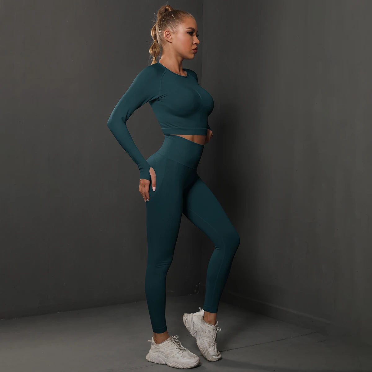 Nahtloses Sport-Set – Crop-Top & High-Waist Leggings für dein perfektes Workout