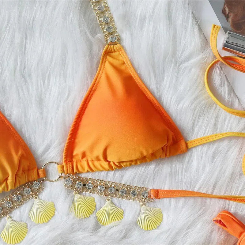 Shell-Diamond Bikini – luxuriös, verspielt & absolut strandtauglich