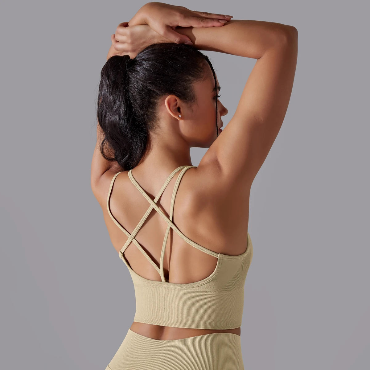 Crossover Back Sports Bra – Power. Halt. Style.