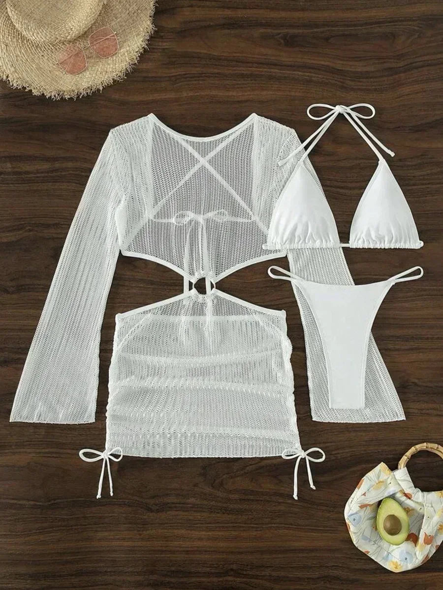 Bikini-Set mit Mesh Cover-Up – sexy, vielseitig & perfekt für deinen Beach-Look