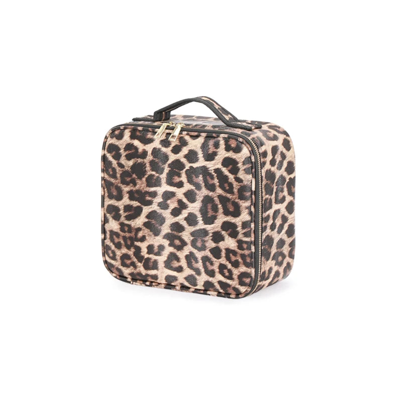 Make-up Tasche mit Spiegel & LED – dein Beauty-Moment im stylischen Leopard-Look!