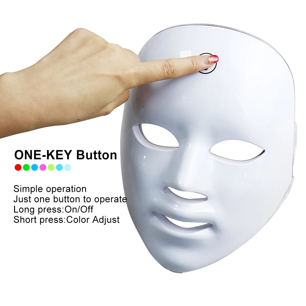 7-Farben LED-Gesichtsmaske – Photonentherapie für Hautverjüngung & Anti-Akne-Behandlung