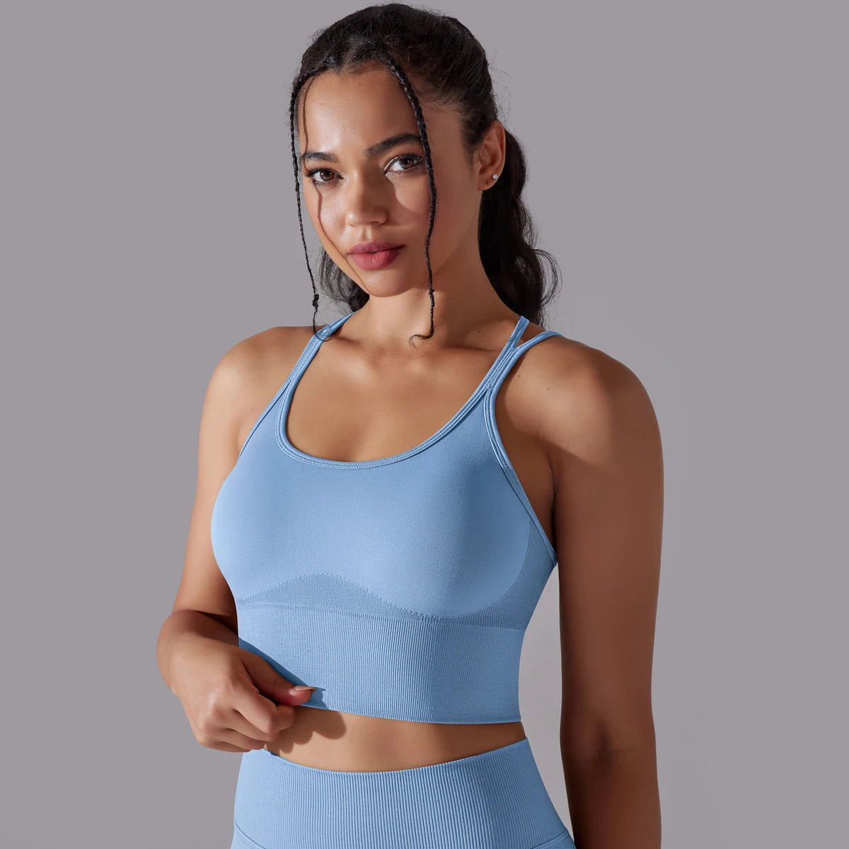 Crossover Back Sports Bra – Power. Halt. Style.
