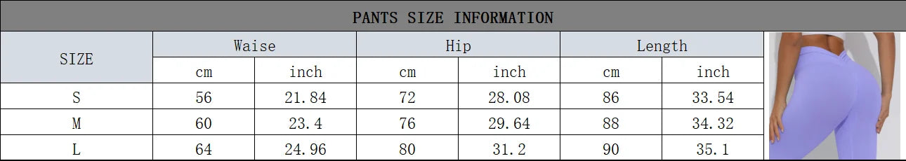 V-Butt Yoga Leggings – High-Waist Fitnesshose mit Push-Up-Effekt