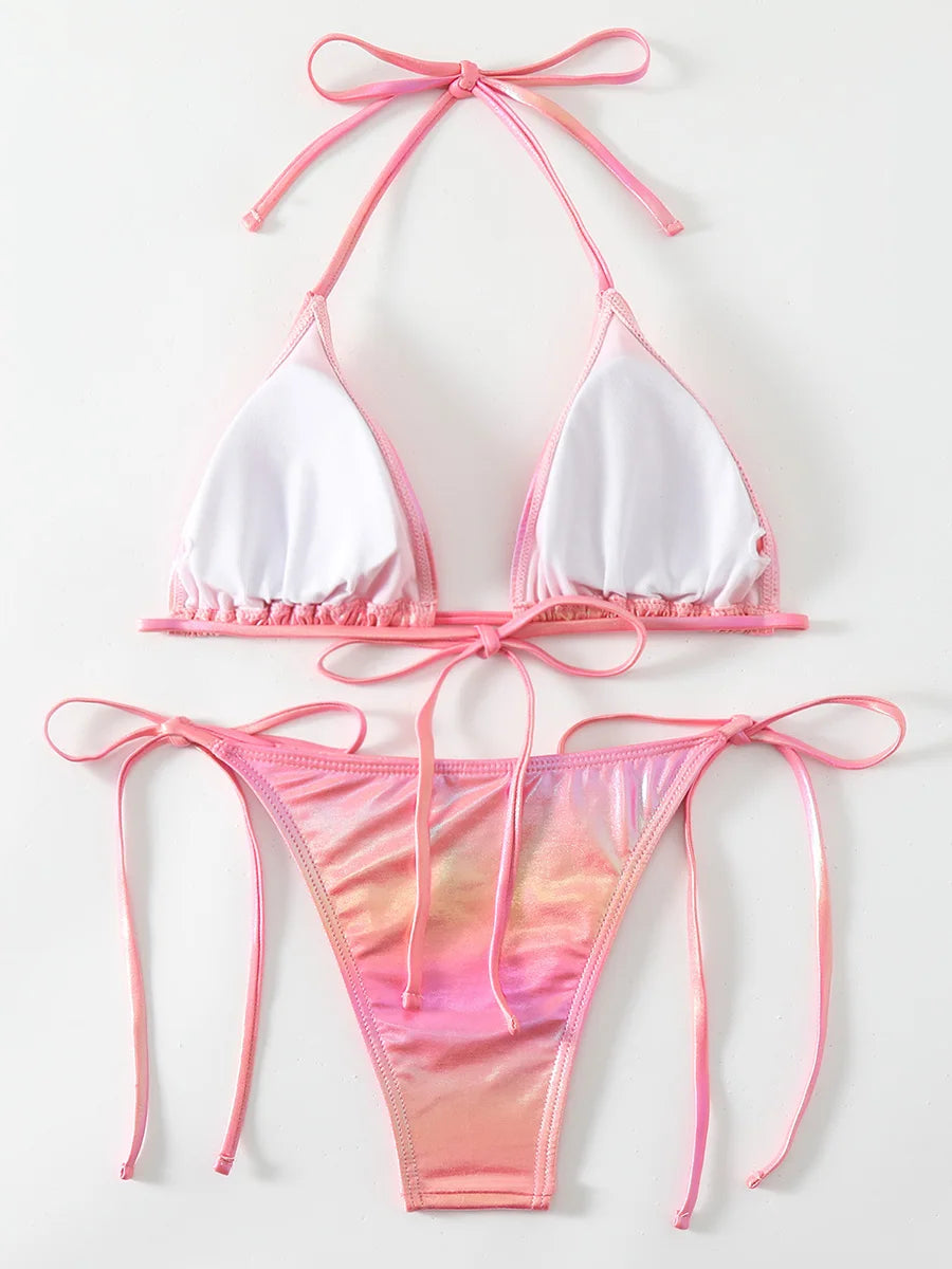 PU-Leder Gradient Bikini – edgy, glänzend & ein echter Eyecatcher