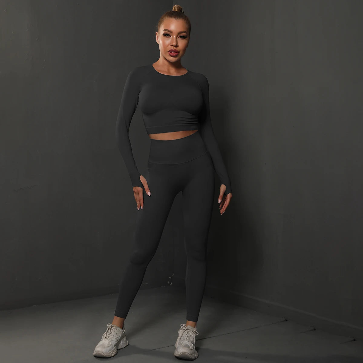 Nahtloses Sport-Set – Crop-Top & High-Waist Leggings für dein perfektes Workout