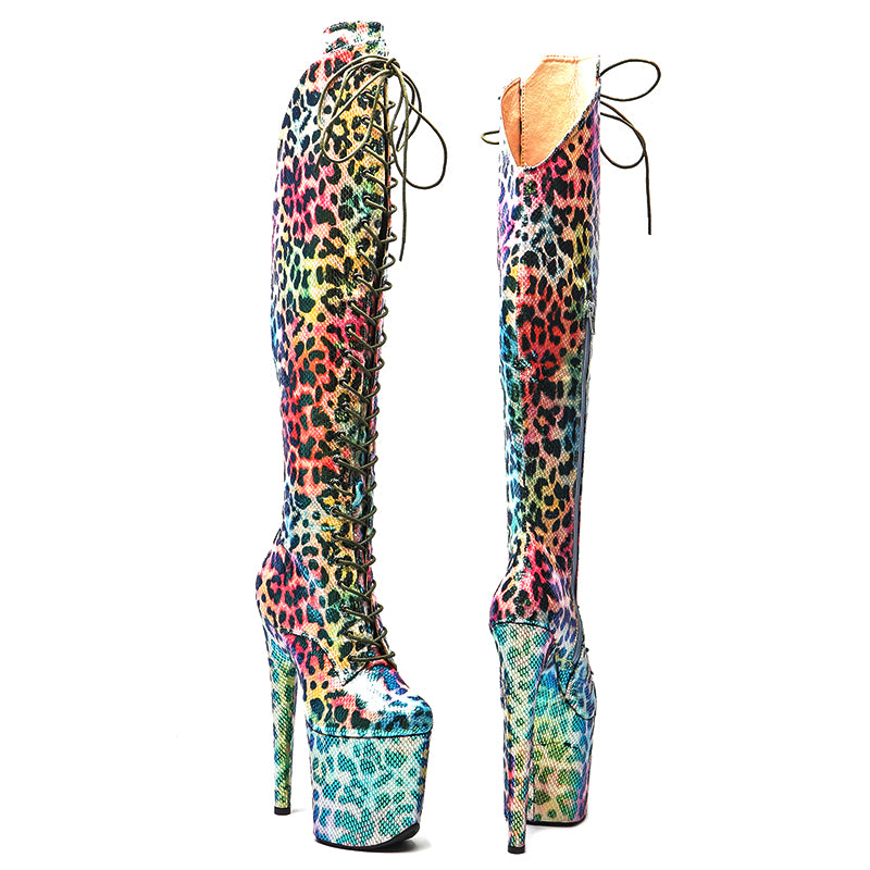 Leecabe Colorful Leopard Platform Boots – wild, bold & made to move