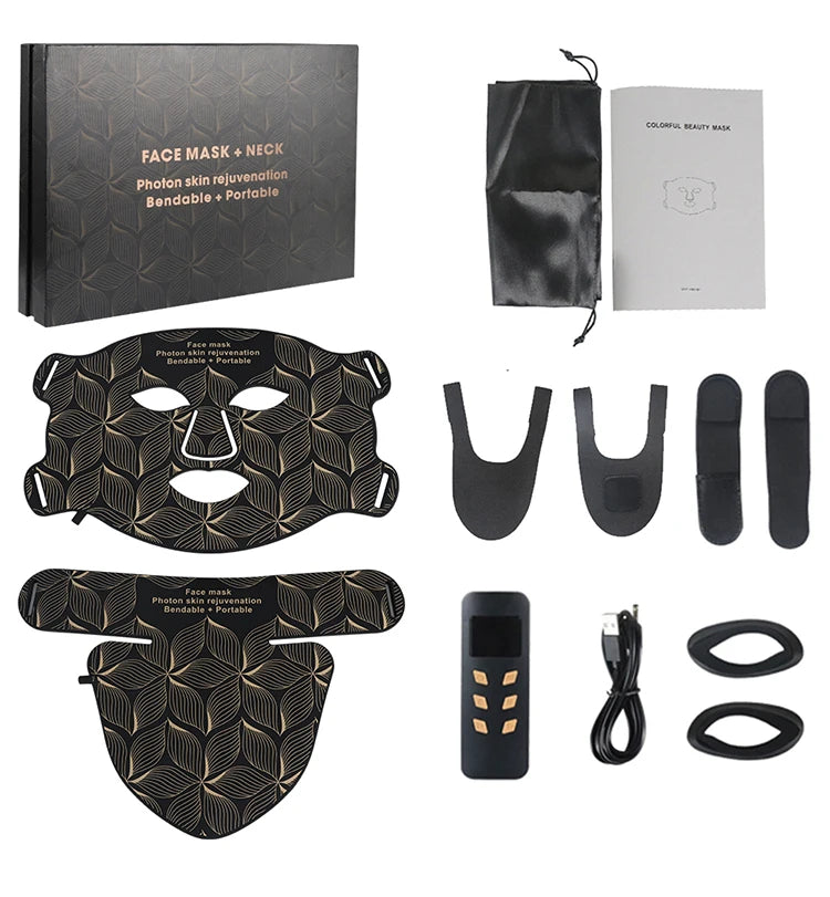 LED-Gesichtsmaske mit Halsabdeckung – Professionelle Lichttherapie für strahlende Haut