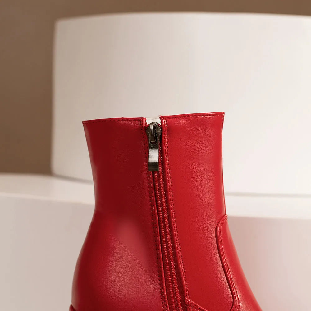 Platform Ankle Boots mit Zipper – Bold. Clean. Fashion-Statement.