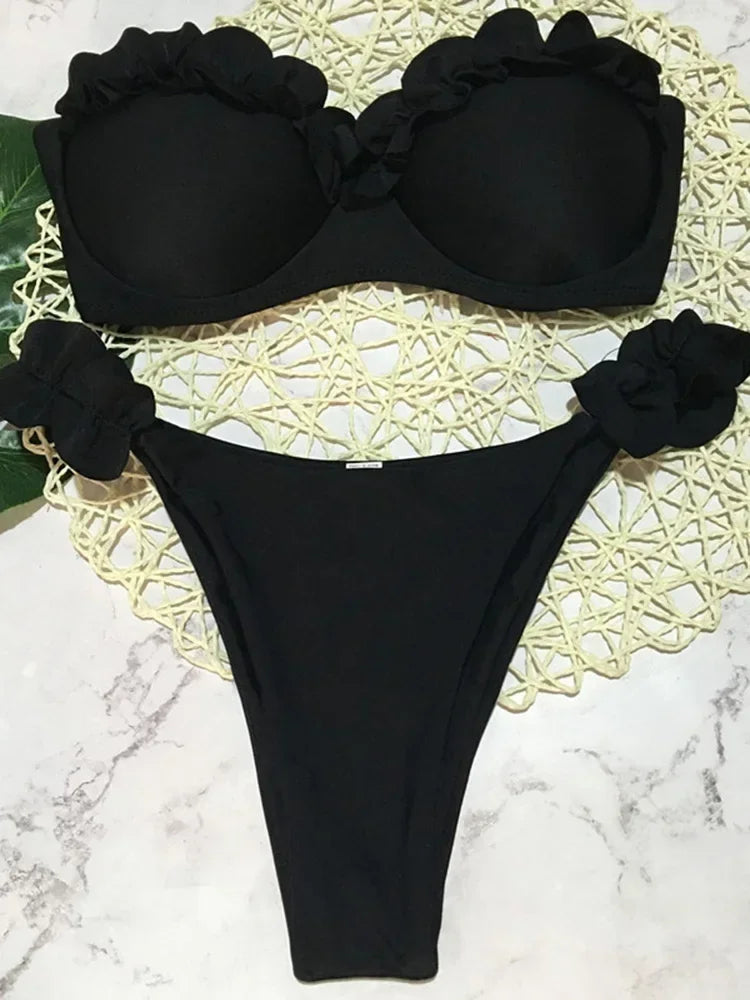 Rüschen Bandeau Bikini – verspielt, sexy & perfekt für deinen Sommer-Look