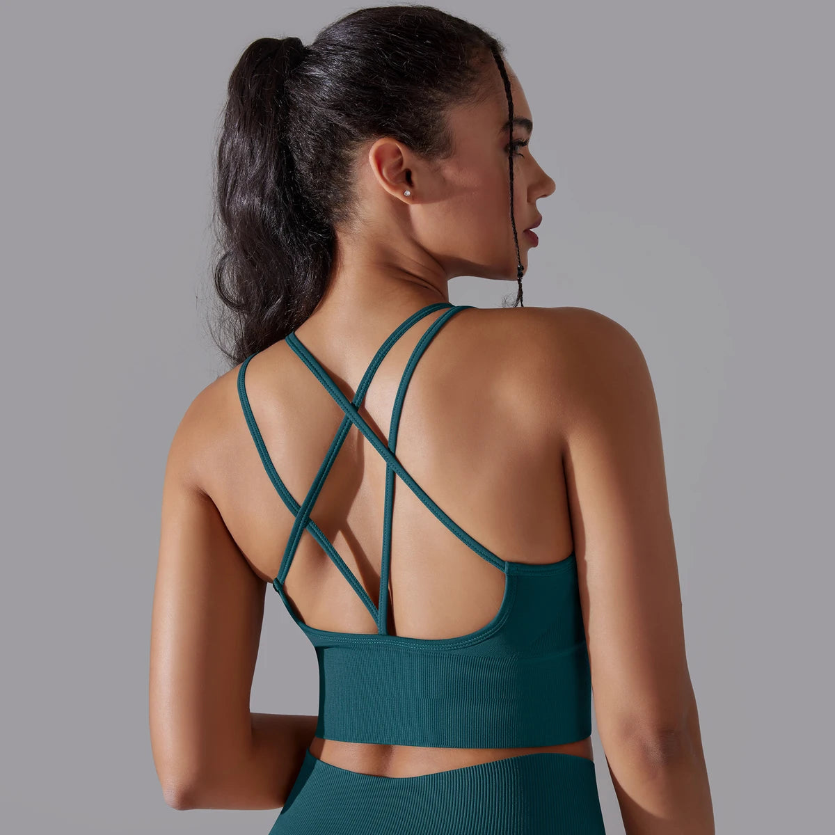 Crossover Back Sports Bra – Power. Halt. Style.
