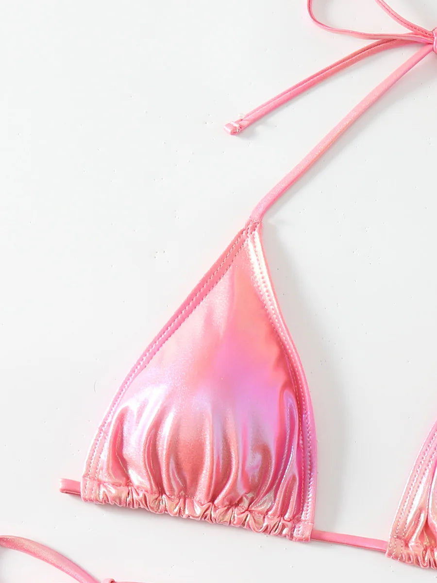 PU-Leder Gradient Bikini – edgy, glänzend & ein echter Eyecatcher