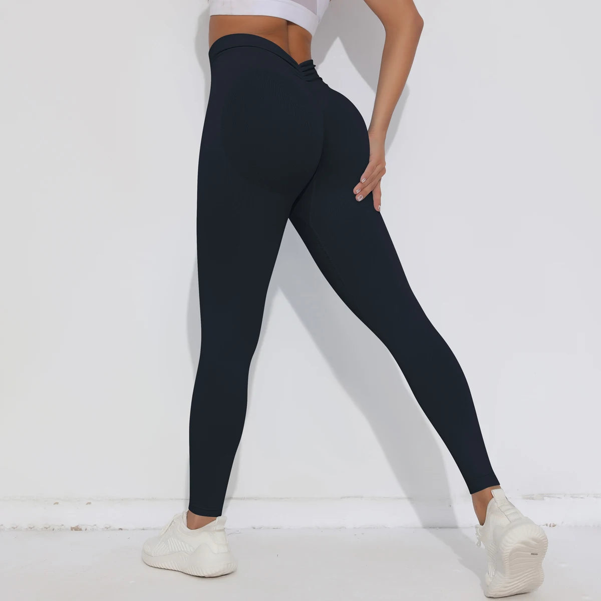 V-Butt Yoga Leggings – High-Waist Fitnesshose mit Push-Up-Effekt
