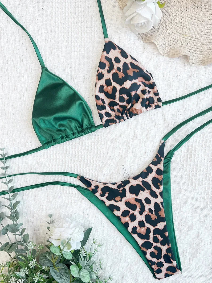 Leopard Satin Bikini-Set – wild, glänzend & ultra feminin