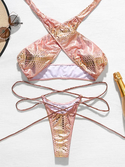 Schlangenhaut Bikini-Set – wild, sexy & ultra feminin