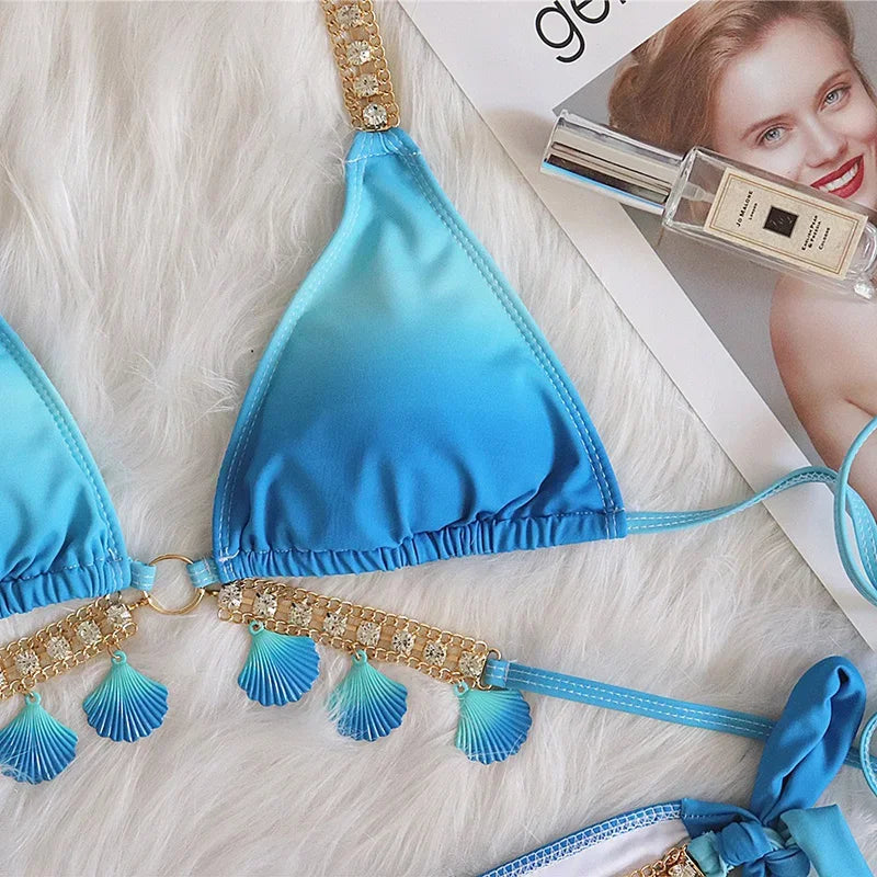 Shell-Diamond Bikini – luxuriös, verspielt & absolut strandtauglich