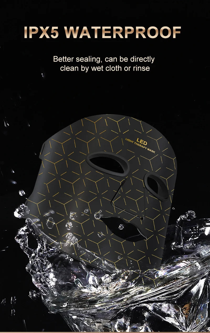 LED-Gesichts- & Halsmaske – Infrarot-Lichttherapie für Hautverjüngung & Anti-Aging
