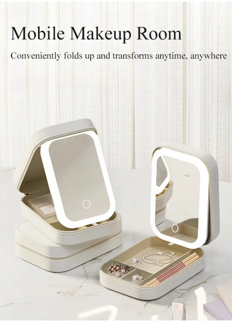 Make-up Aufbewahrungsbox mit LED-Spiegel – Dein Beauty-Must-have für unterwegs! 💋