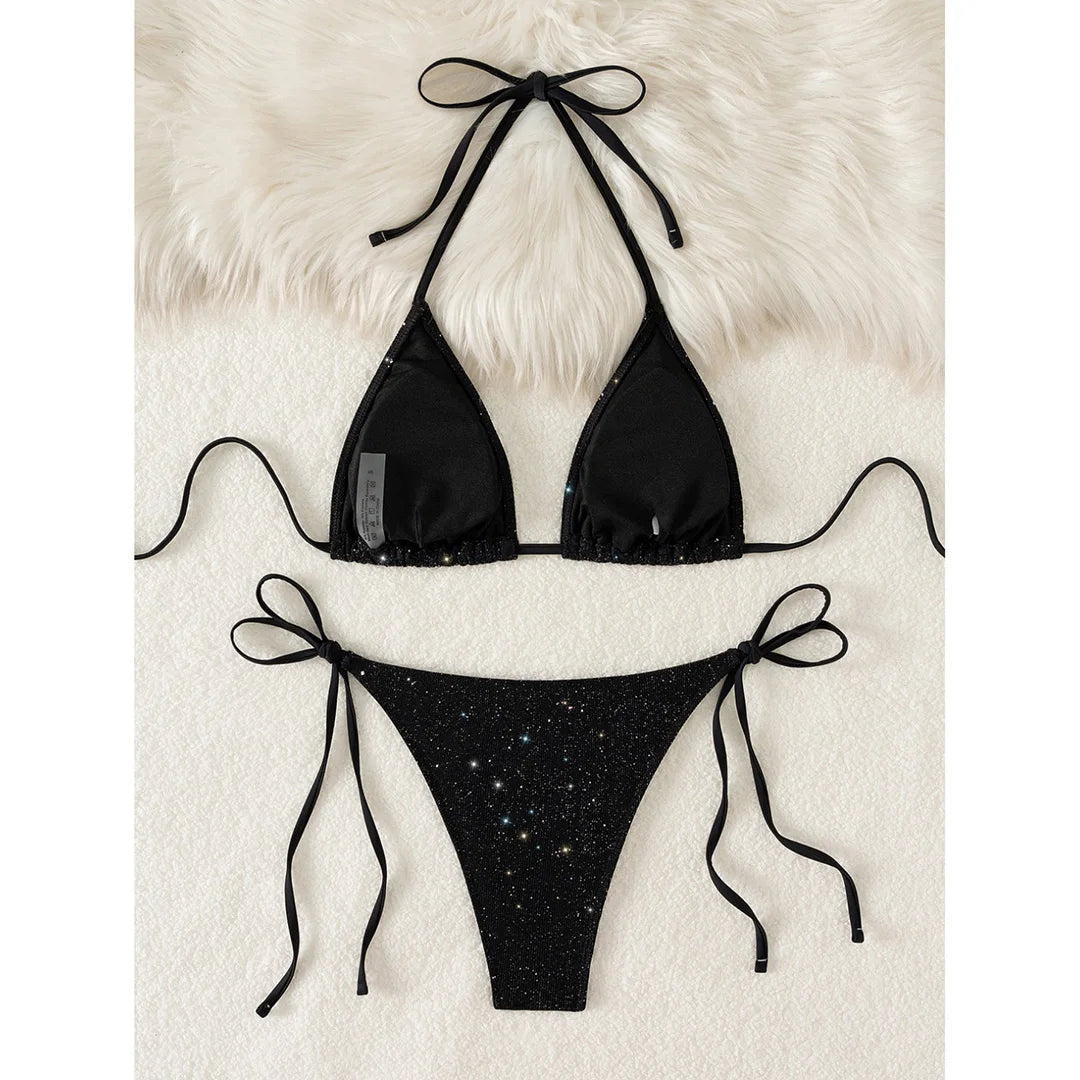 Glitter High-Cut Bikini – glänzend, sexy & ideal für heiße Sommertage