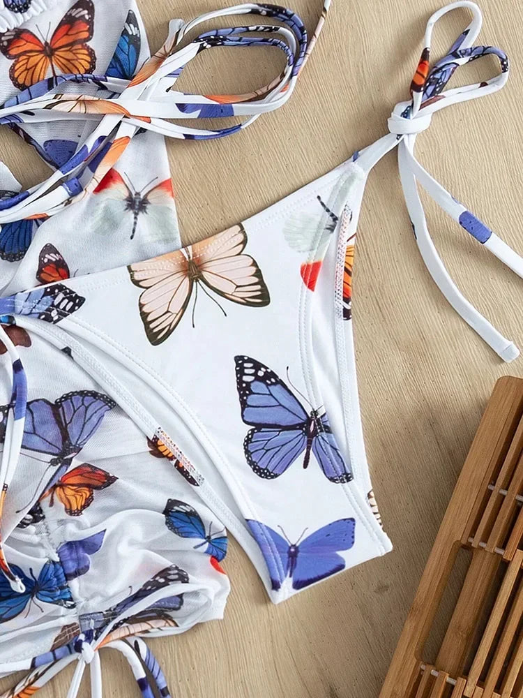 4-teiliges Bikini-Set mit Mesh – stylisch, vielseitig & perfekt für den Sommer