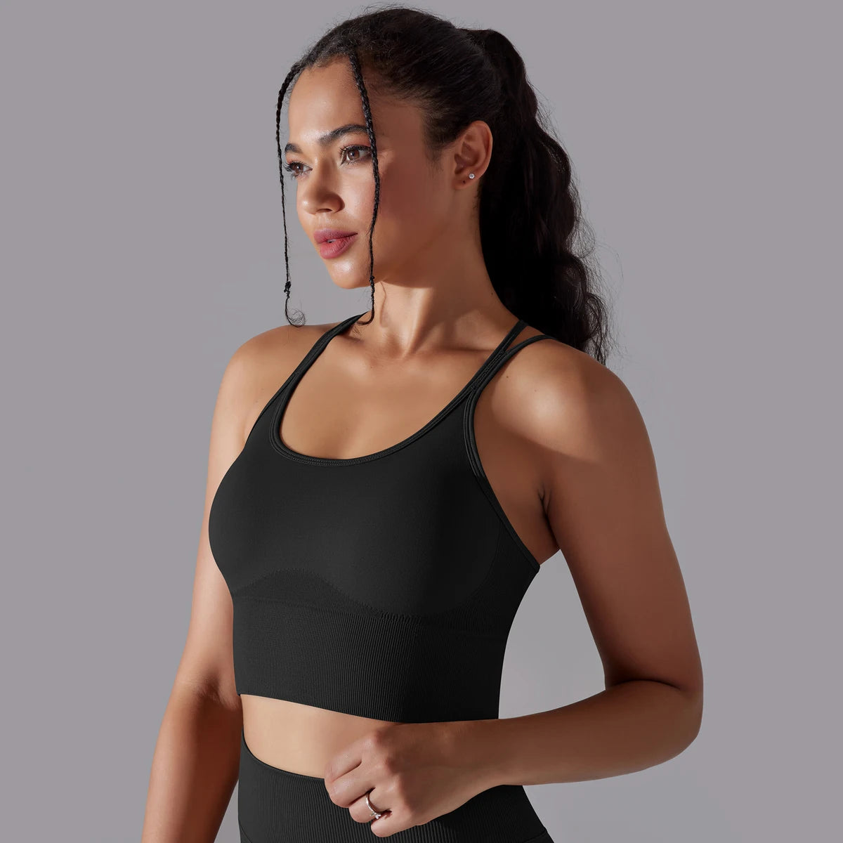 Crossover Back Sports Bra – Power. Halt. Style.
