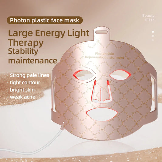 4-in-1 Rote LED-Lichttherapie Maske – Flexible Silikonmaske für Hautverjüngung & Anti-Aging