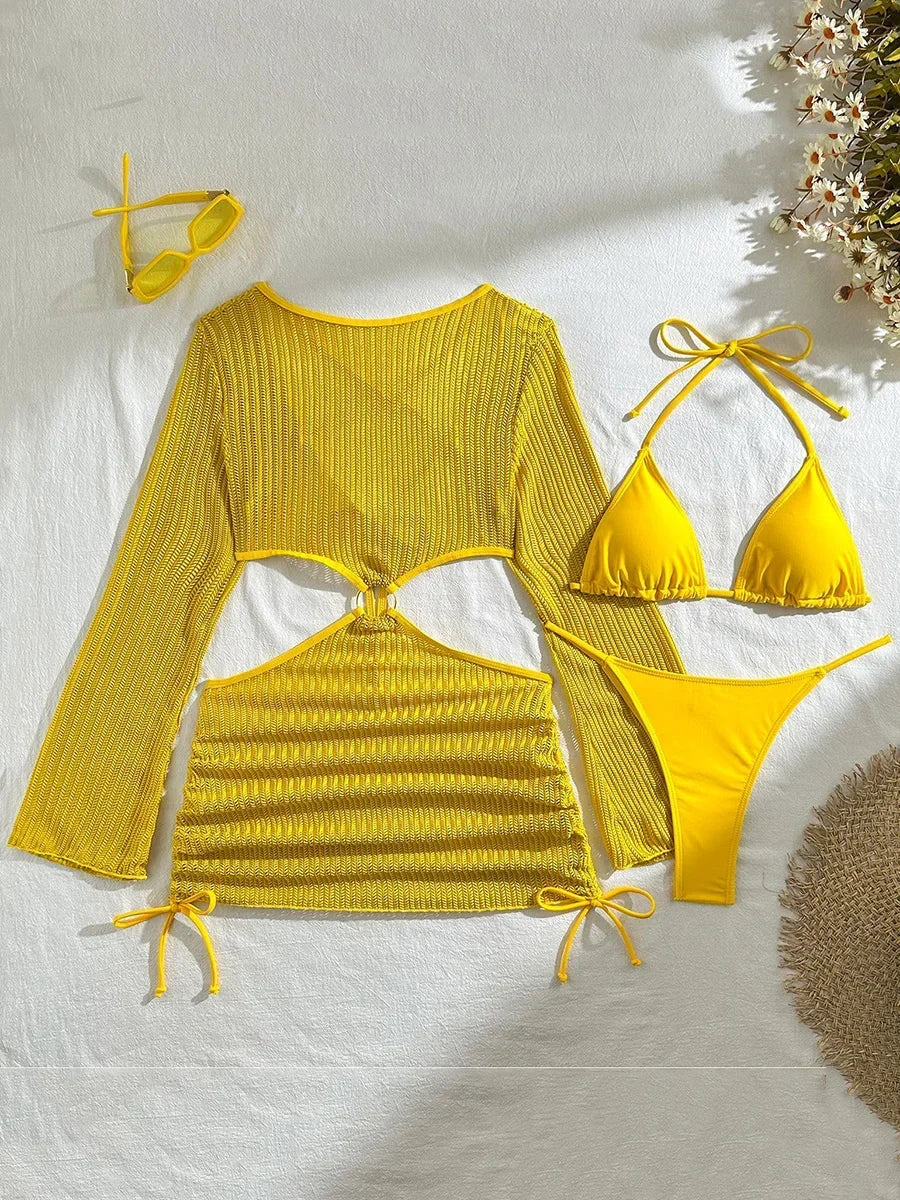 Bikini-Set mit Mesh Cover-Up – sexy, vielseitig & perfekt für deinen Beach-Look