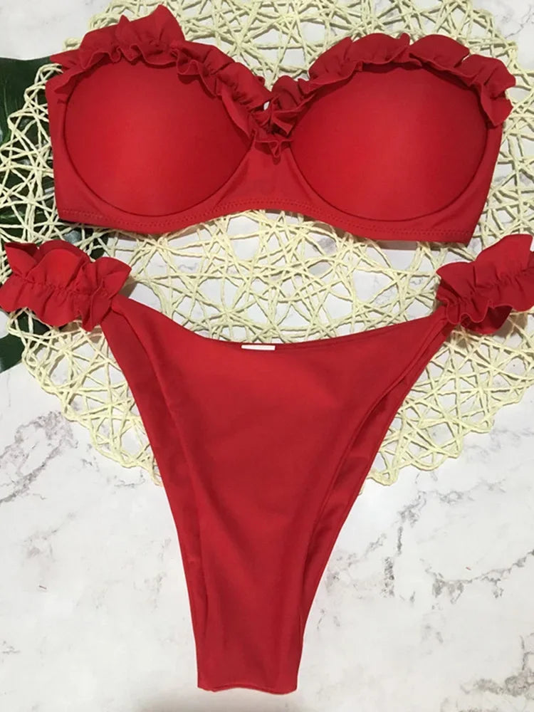 Rüschen Bandeau Bikini – verspielt, sexy & perfekt für deinen Sommer-Look