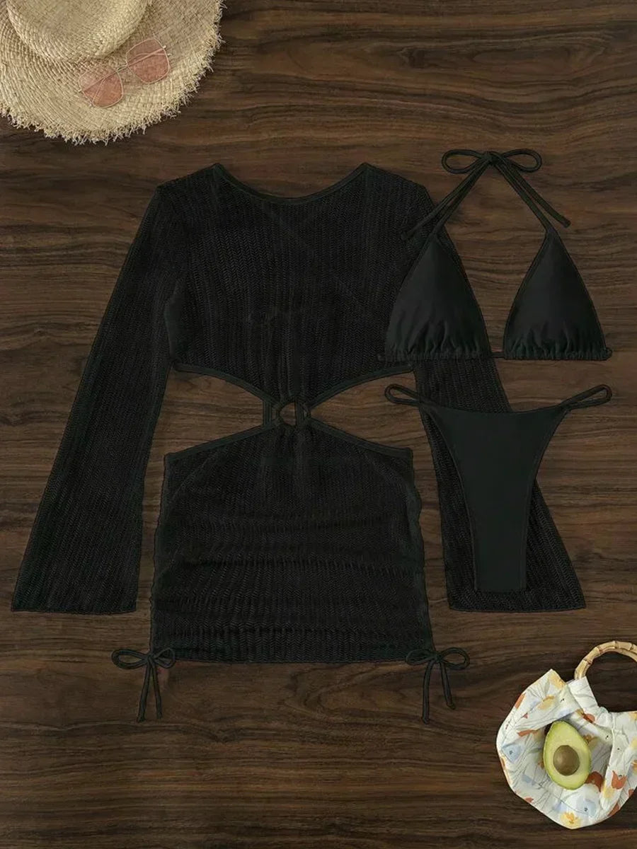 Bikini-Set mit Mesh Cover-Up – sexy, vielseitig & perfekt für deinen Beach-Look
