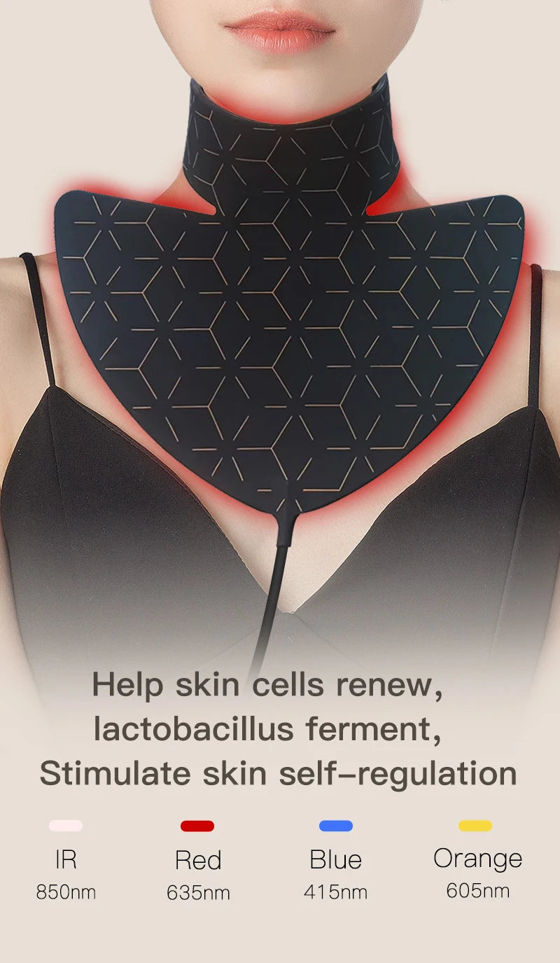 LED-Gesichts- & Halsmaske – Infrarot-Lichttherapie für Hautverjüngung & Anti-Aging