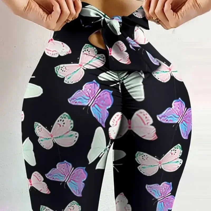 Butterfly Vibes 🦋 – High Waist Leggings mit Po-Lift & Bow-Detail