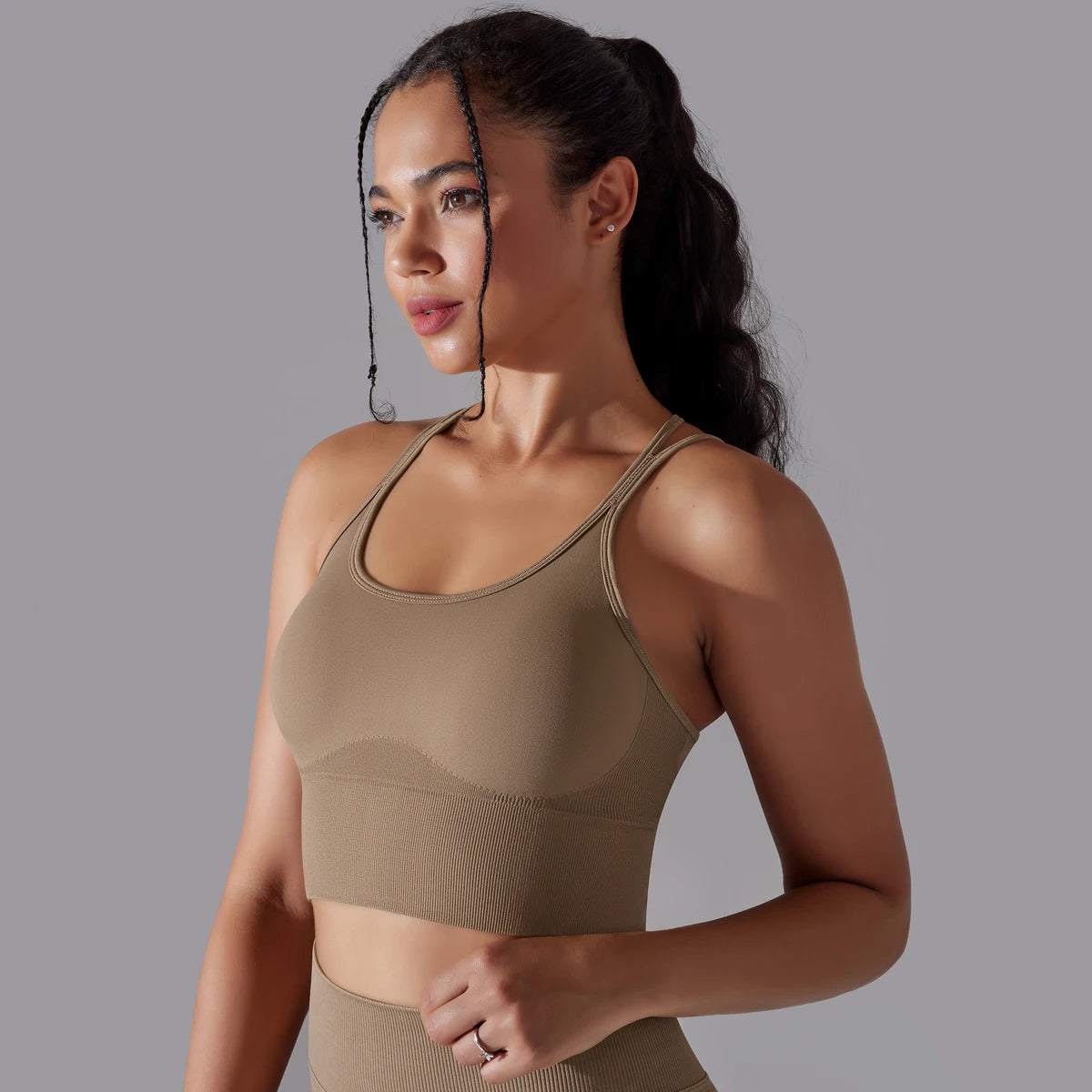 Crossover Back Sports Bra – Power. Halt. Style.