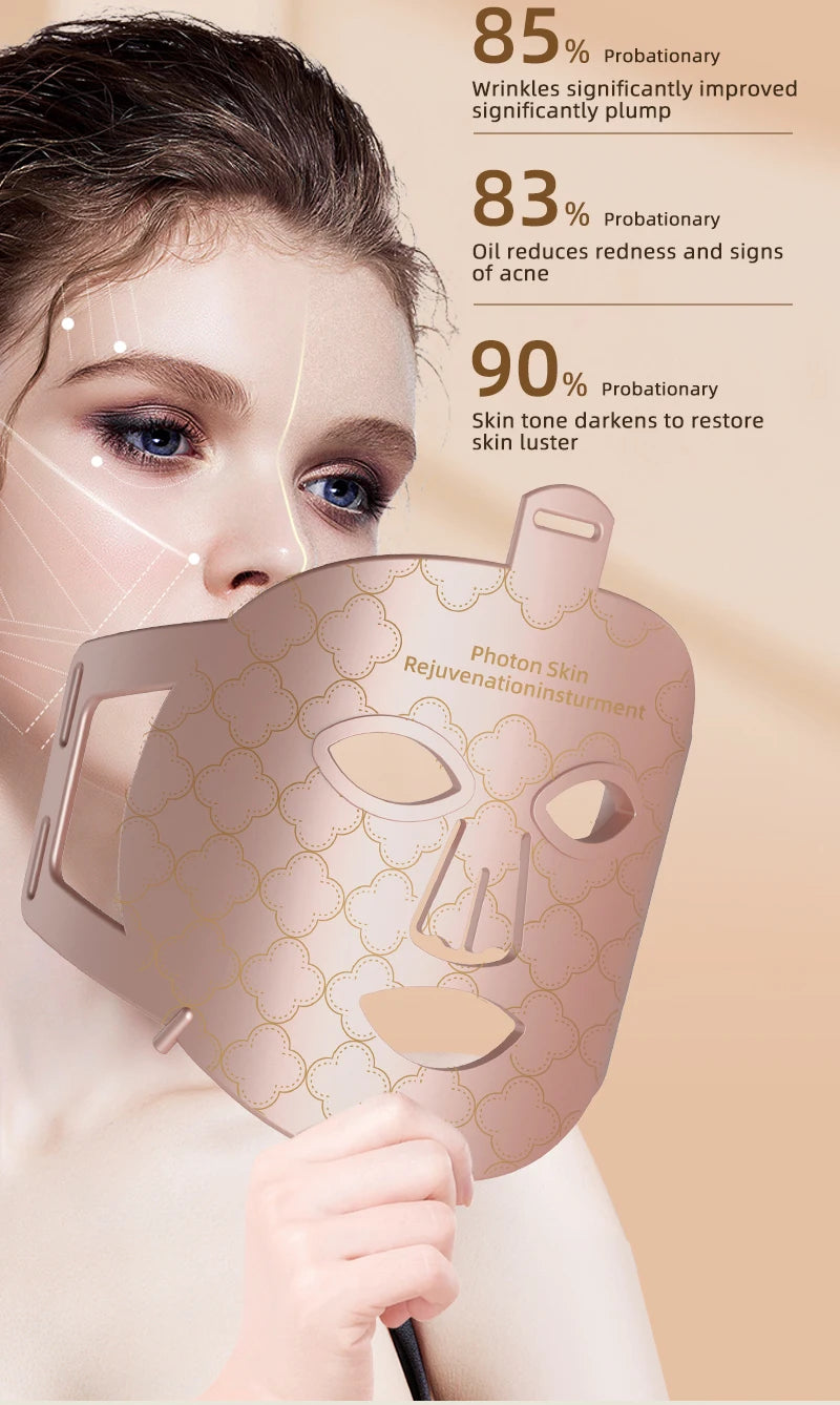 4-in-1 Rote LED-Lichttherapie Maske – Flexible Silikonmaske für Hautverjüngung & Anti-Aging
