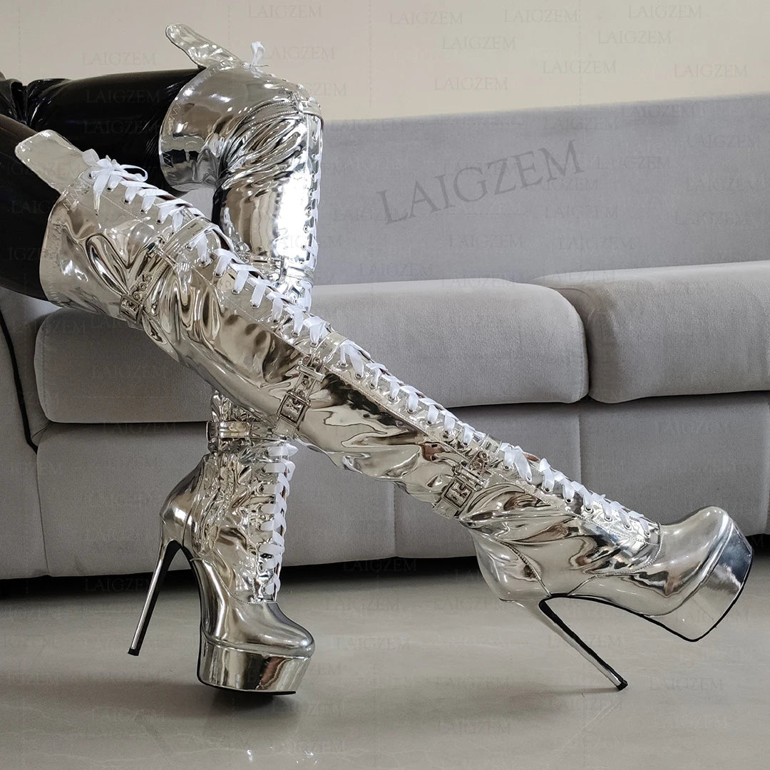 LAIGZEM Frauen Überknie-Stiefel – Verführerisch. Selbstbewusst. Extra hoch.