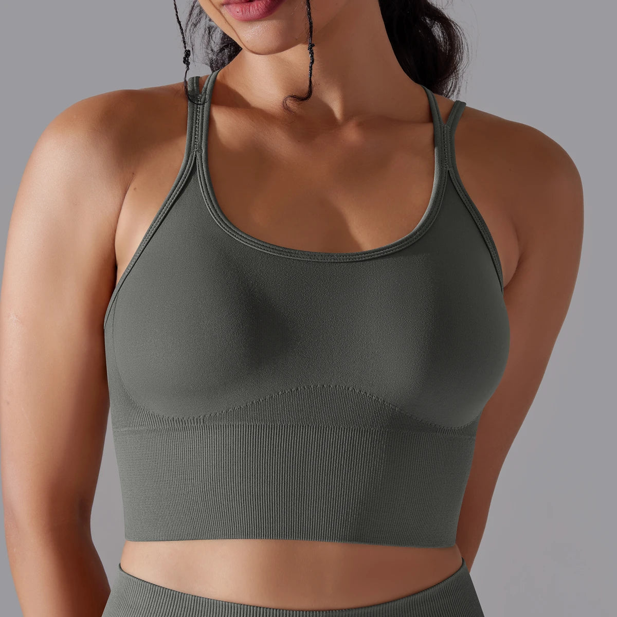 Crossover Back Sports Bra – Power. Halt. Style.