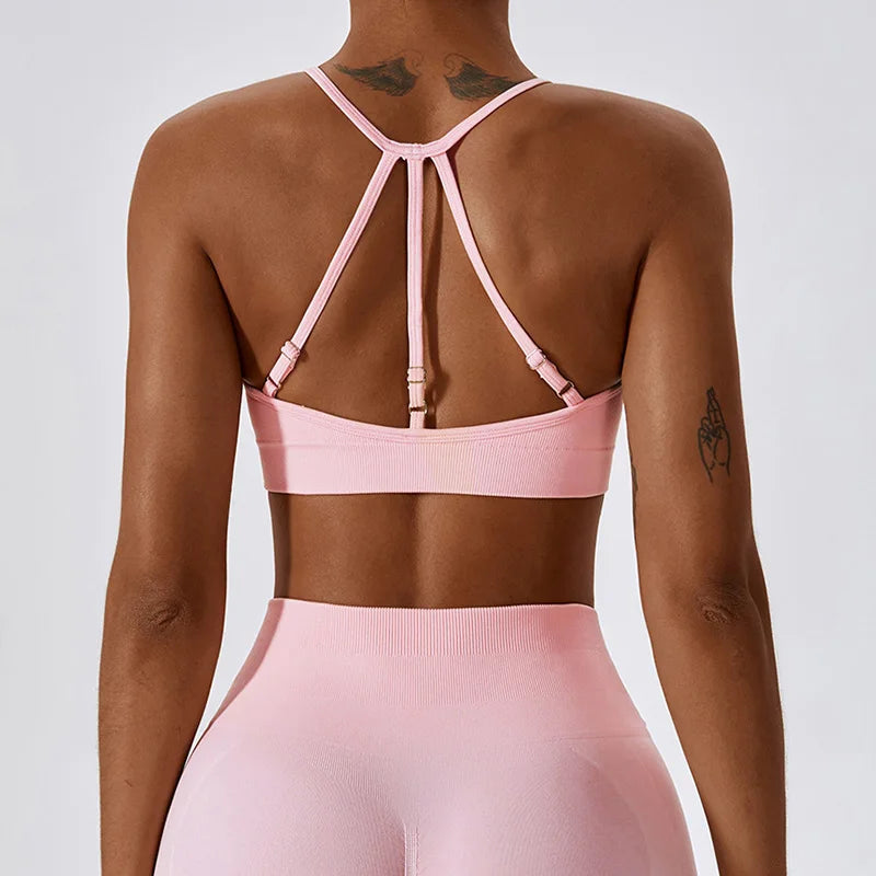 Hochgeschlossener Sport-BH mit Offenem Rücken für Damen – Stilvolles Yoga-Tanktop