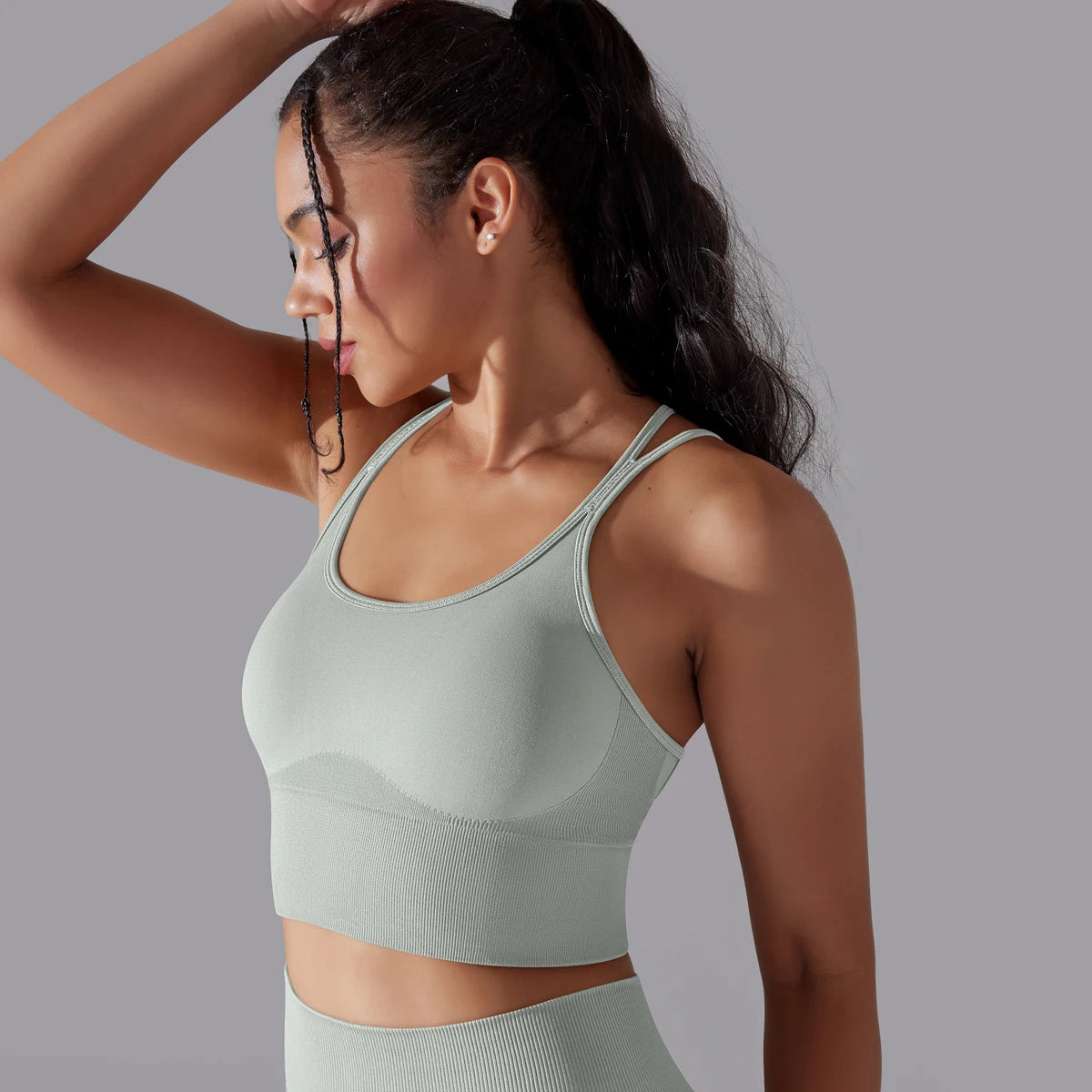 Crossover Back Sports Bra – Power. Halt. Style.