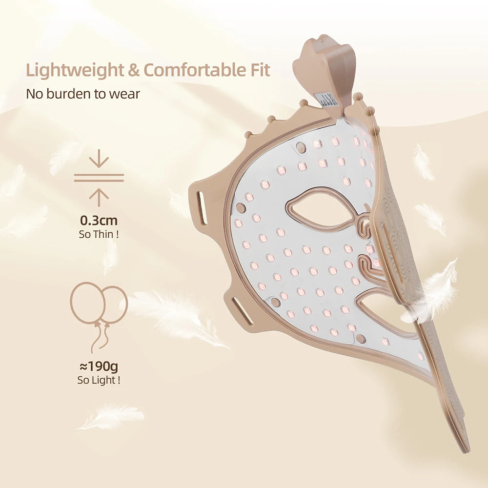 7-Farben Photon Silikon LED-Gesichtsmaske – Kabellose Rotlichttherapie für Hautpflege & Anti-Aging