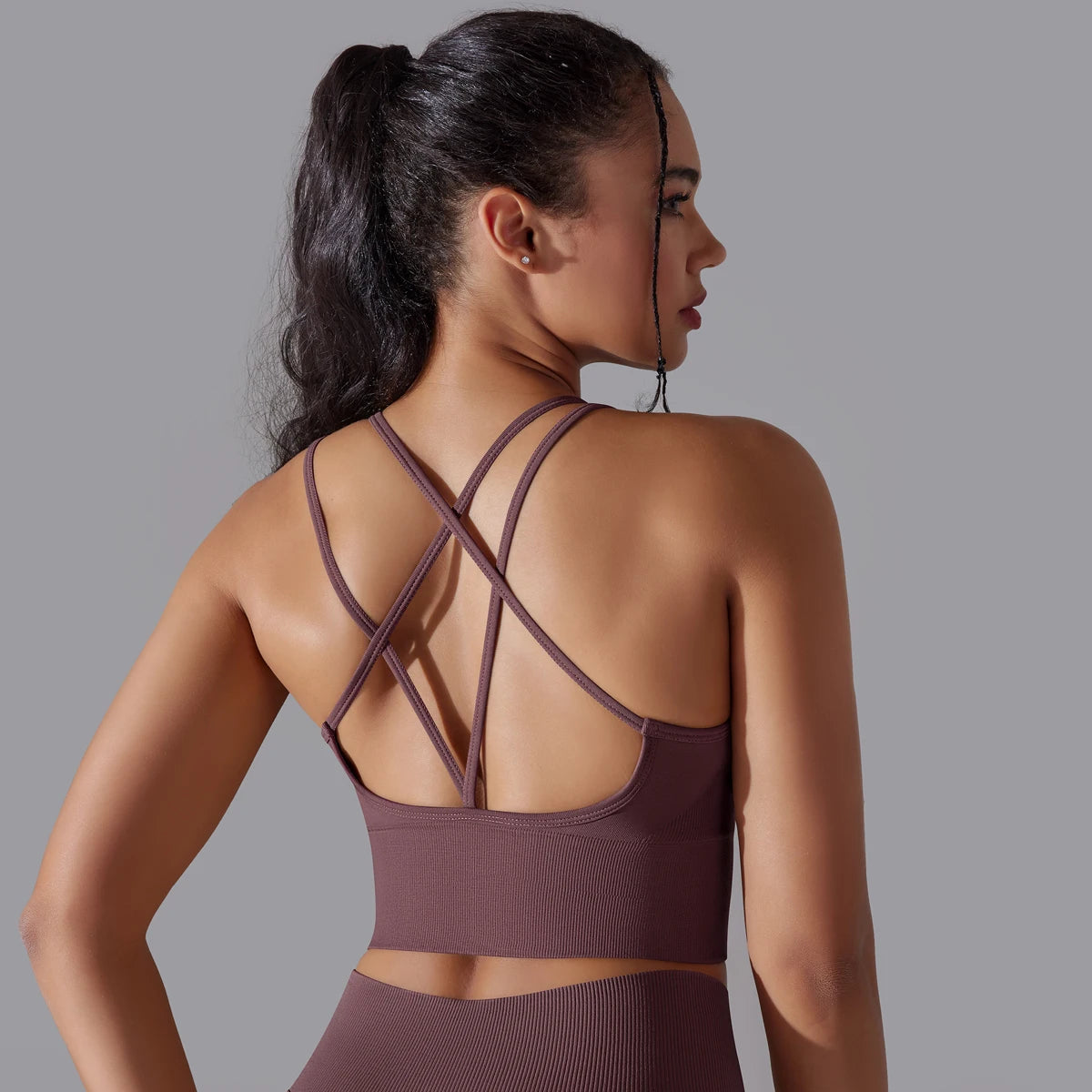 Crossover Back Sports Bra – Power. Halt. Style.
