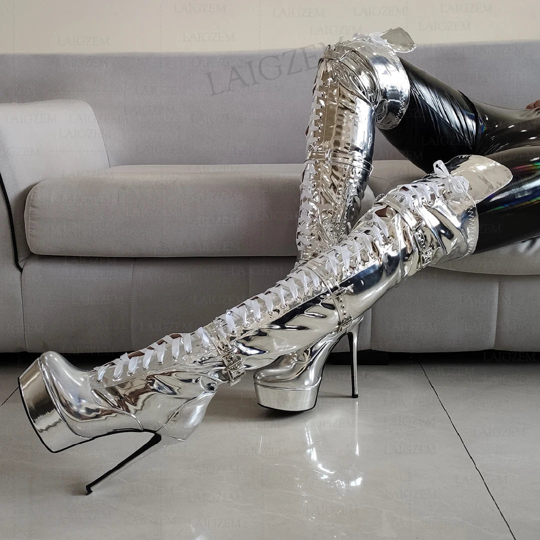 LAIGZEM Frauen Überknie-Stiefel – Verführerisch. Selbstbewusst. Extra hoch.