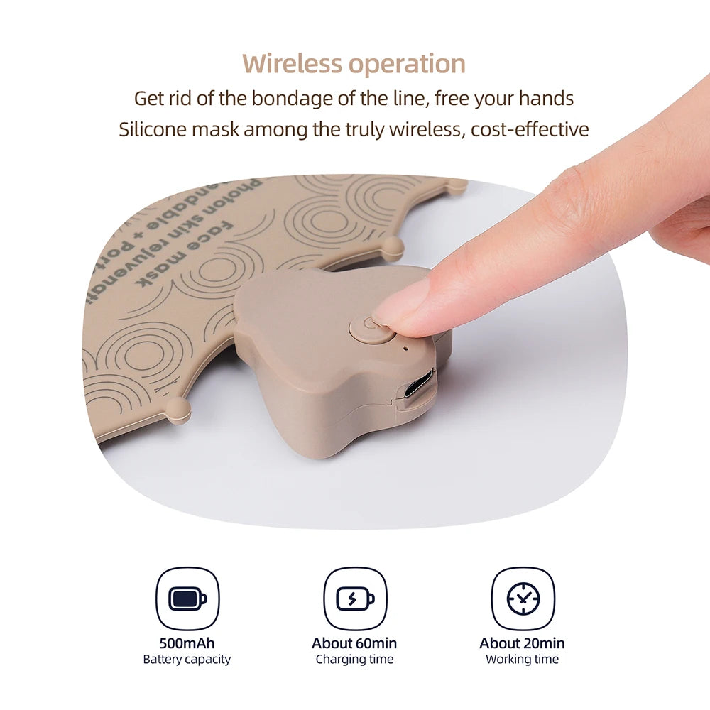 7-Farben Photon Silikon LED-Gesichtsmaske – Kabellose Rotlichttherapie für Hautpflege & Anti-Aging