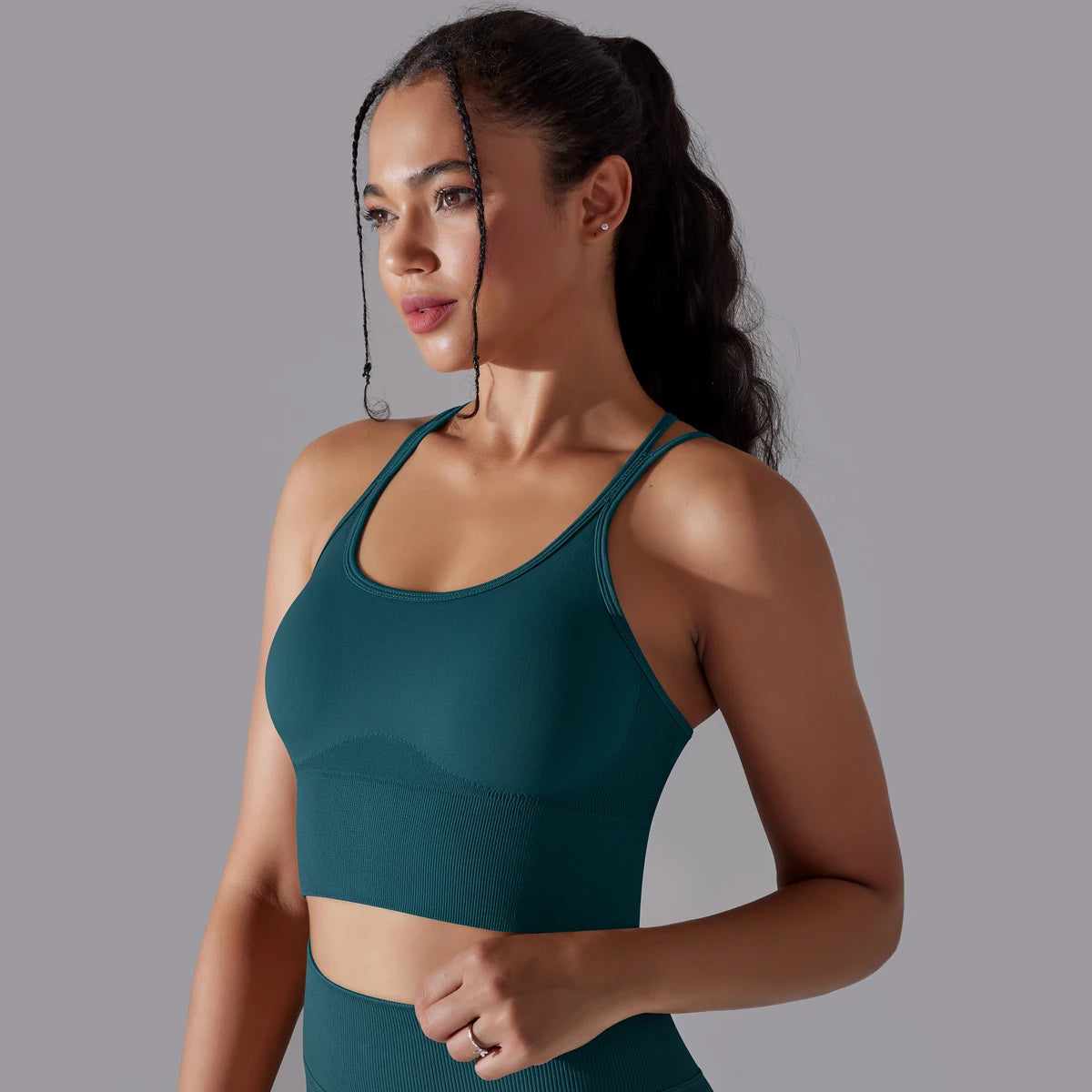 Crossover Back Sports Bra – Power. Halt. Style.