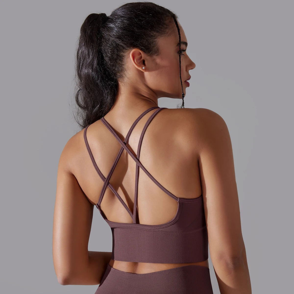 Crossover Back Sports Bra – Power. Halt. Style.